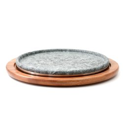 画像3: 石焼ラウンドローストパン（石焼ステーキ皿）用木台 26cm